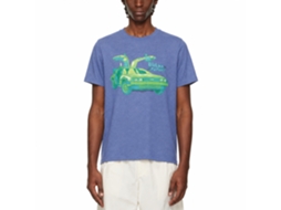 Rockinstone Back To The Future Movie Car Chillin Heather Light Blue Adult T-shirt Size:xxxl