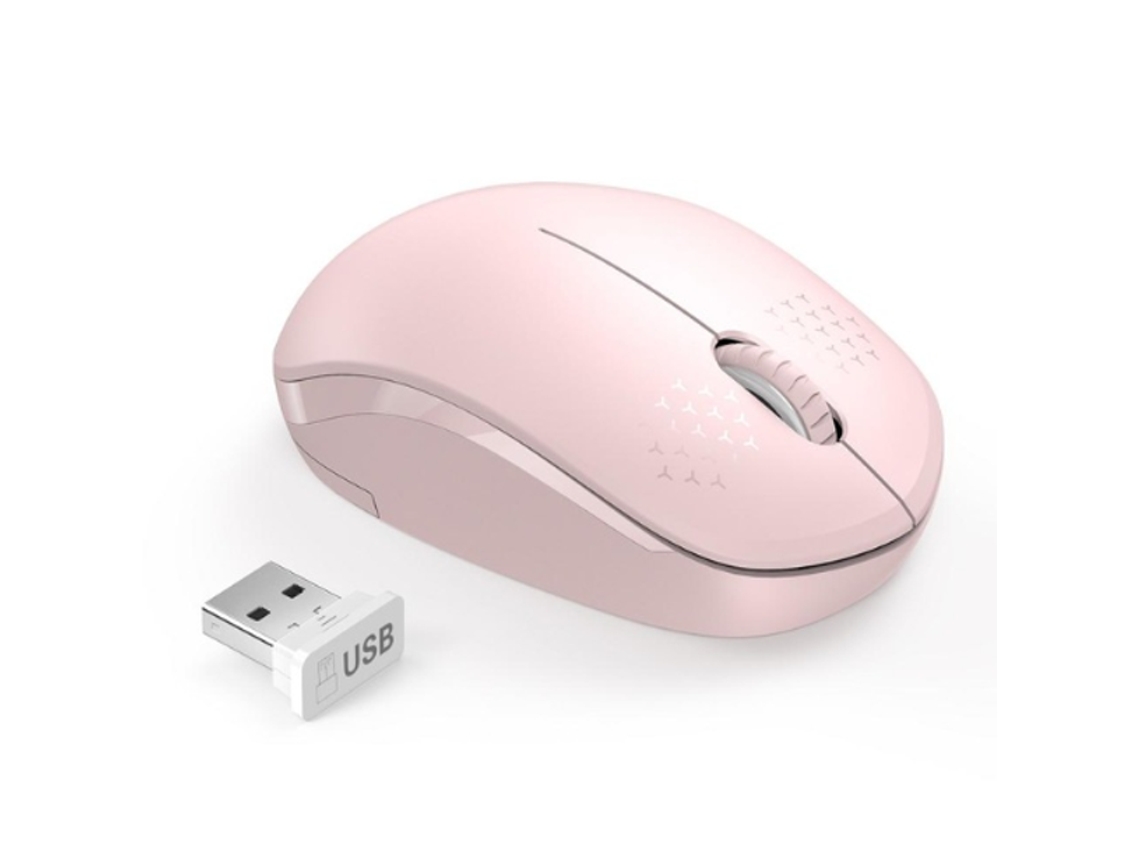 Mouse Sem Fio Usb 2.4g (rosa) Com Receptor Usb, Portátil