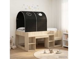Vidaxl Cama Com Túnel Com Prateleira 3 Unid. Carvalho Sonoma E Preto
