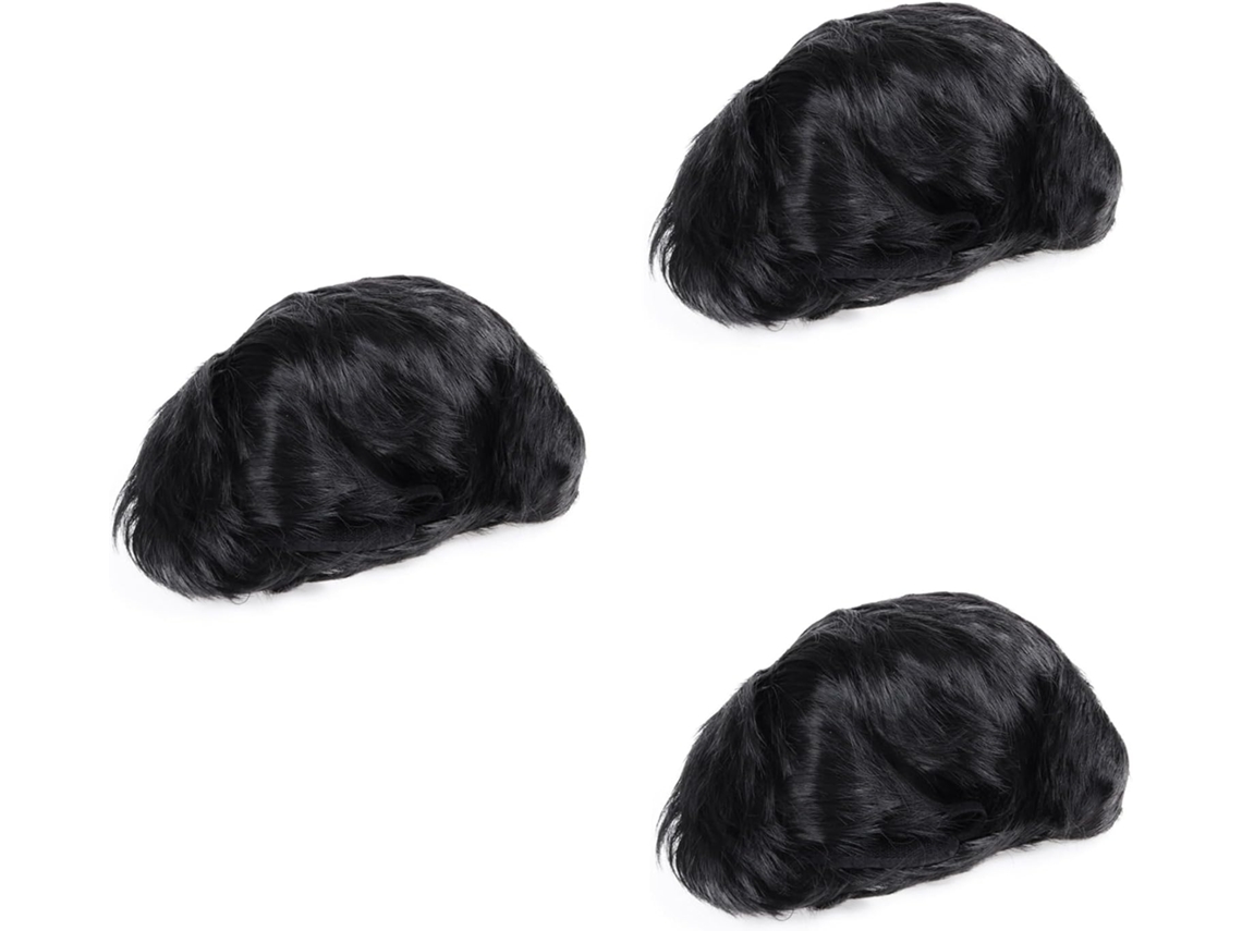 Peruca Longa Preta Masculina Tamanho 3x para Uso Diário SFUSHOS