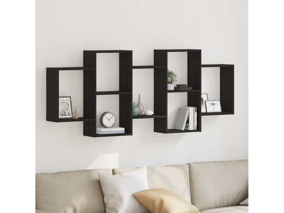 Vidaxl Prateleira De Parede 159x18x65 Cm Deriv. Madeira Carvalho Preto