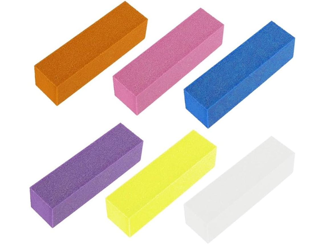 Conjunto de 5 limas de unha, esponja leve, sólidas, design completo para suas unhas.