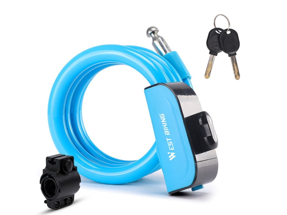 Cadeado De Cabo Para Bicicleta, Trava Antifurto Para Ciclismo, Azul. Aquaforge