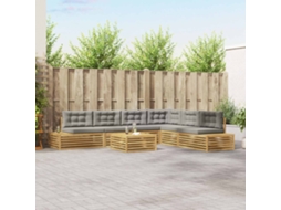 Vidaxl 8 Unid. Conjunto De Sofás Para Exterior Poliéster Branco