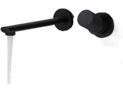 Torneira SFUSHOS de luxo, parede, latão preto, 2 furos