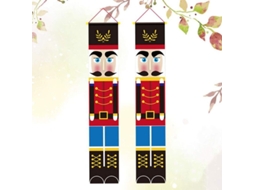 Placa De Varanda De Natal Soldado Modelo Nutcracker Bandeiras Penduráveis Para Decoração De Casa Interior Exterior