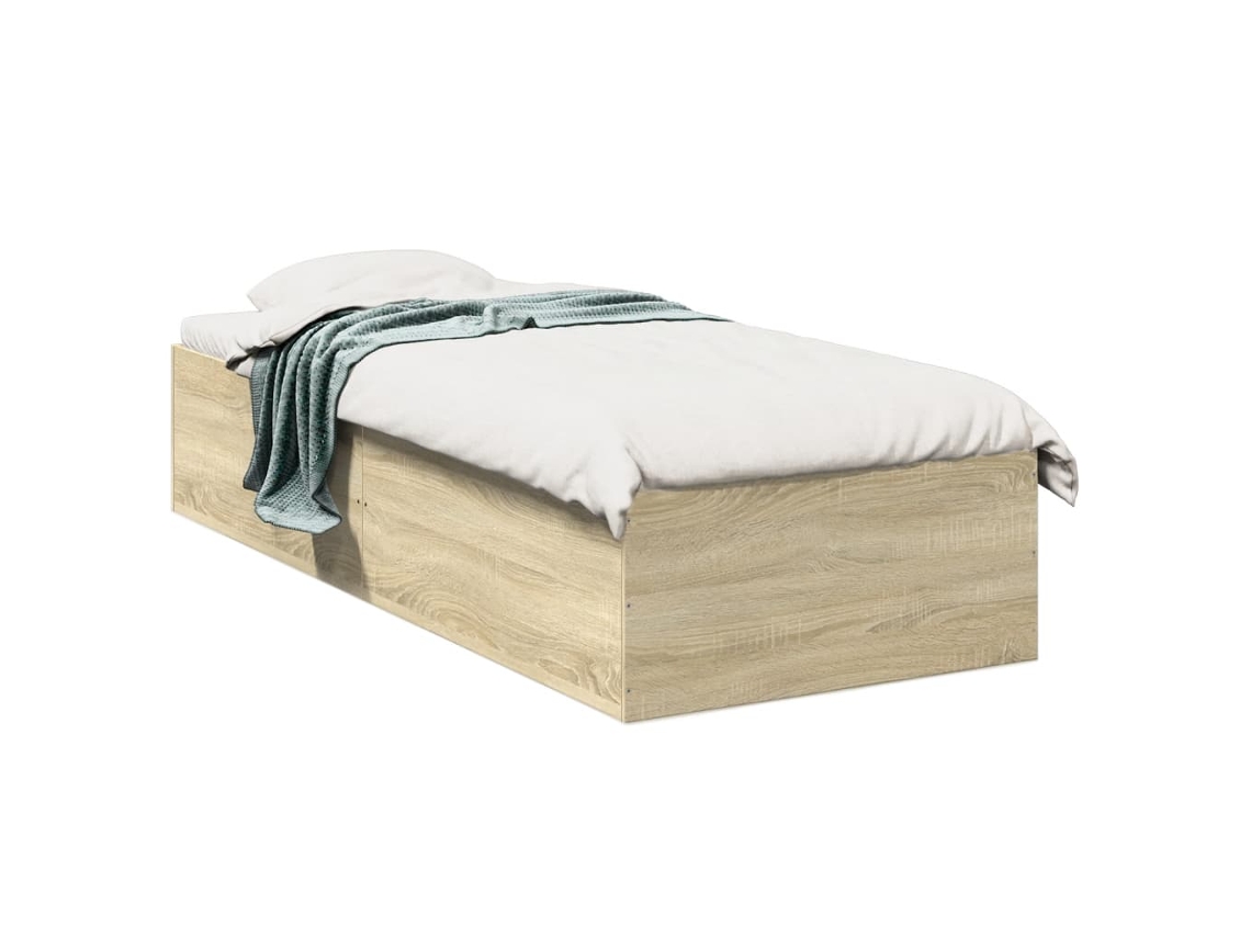 Bed Frame, Bed Frames Vidaxl Marrom Madeira Processada (75 X 190 Cm)