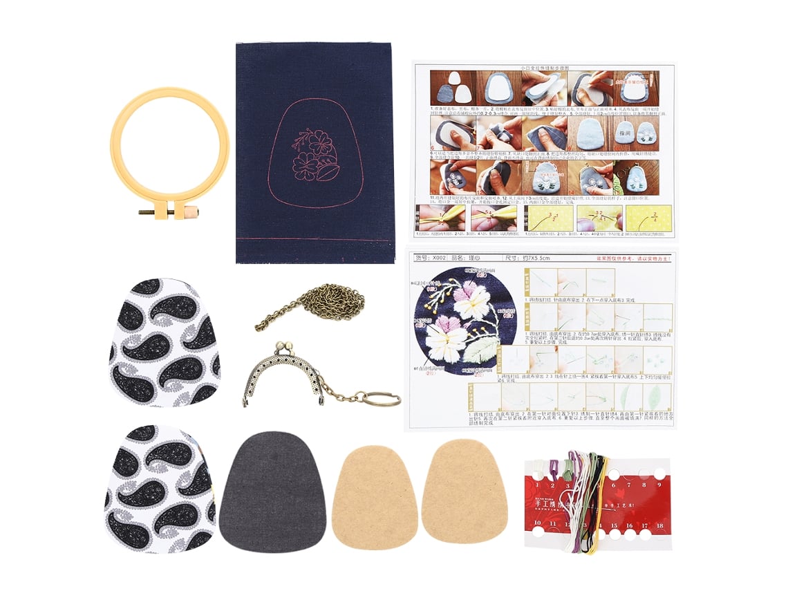 Kit Broderia Flores Costura Artesanal Diy
