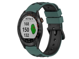Pulseira Garmin Approach S40 De 20 Mm, Silicone, Dois Tons, Verde - Oliva E Preto., Acabamento Moderno