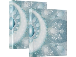 Pasta Escolar Estilo Boho Com Estampa De Mandala Floral, Azul Claro, 2, 5a 3, 8cm, 3 Argolas, Com Prancheta, Pacote Com