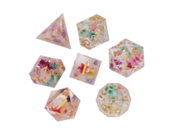 Ats set de 7 Dados Poliédricos de Resina para Jogos de Rpg, Portáteis e Requintados, Multicoloridos, Ideais para Festas e Bares