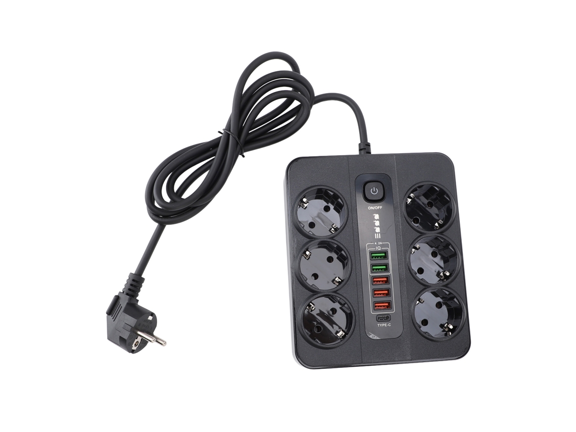 Adaptador de tomada padrão europeu (alta potência de 3000 W, com múltiplas configurações de interface)