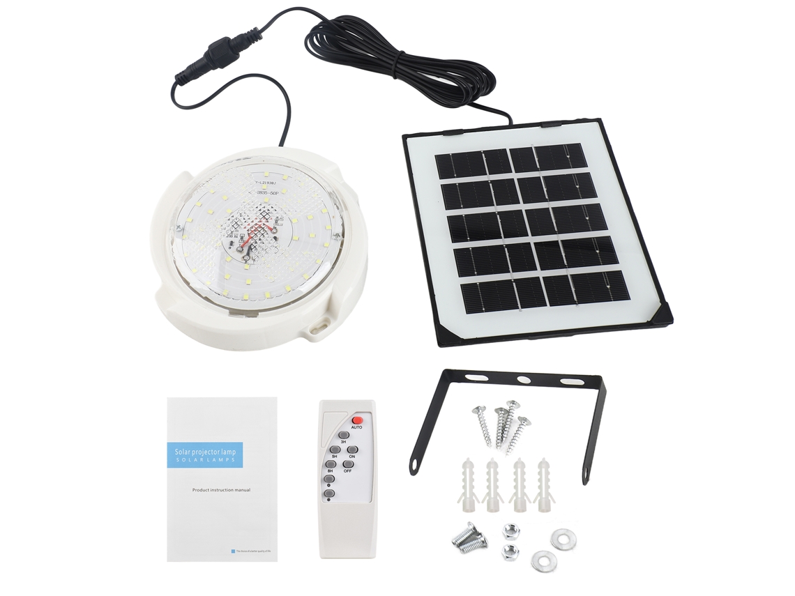 Lâmpada solar Primerox 45W com 50 LEDs e controle remoto