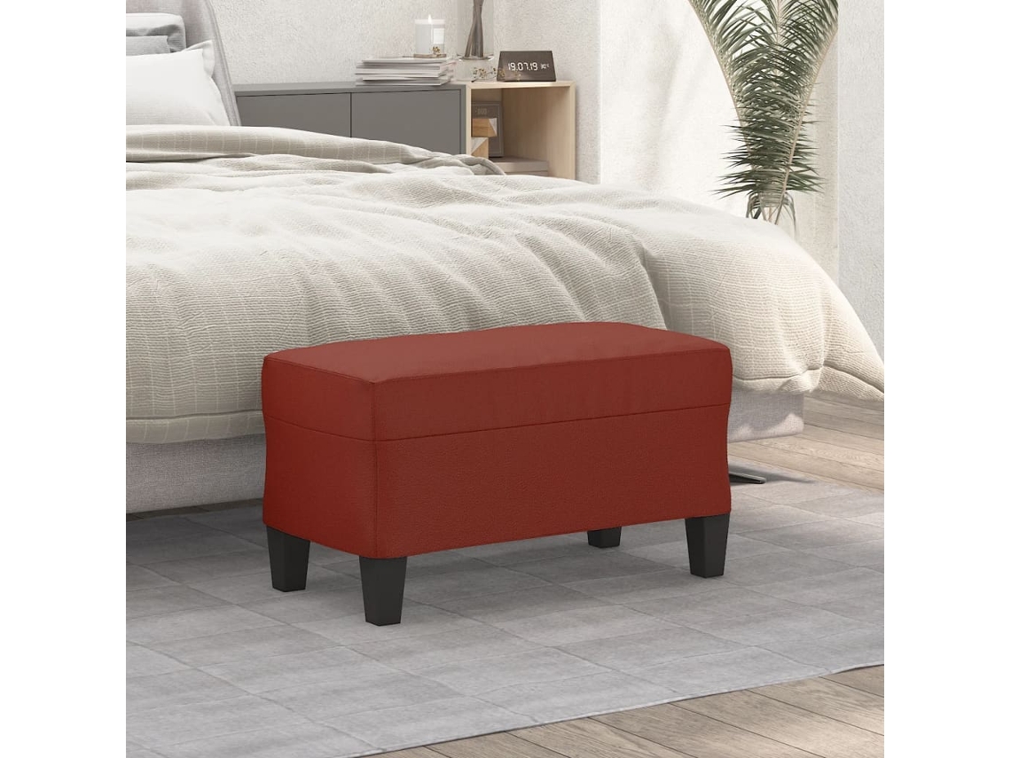 Vidaxl Banco 70x35x41 Cm Couro Artificial Vermelho Tinto