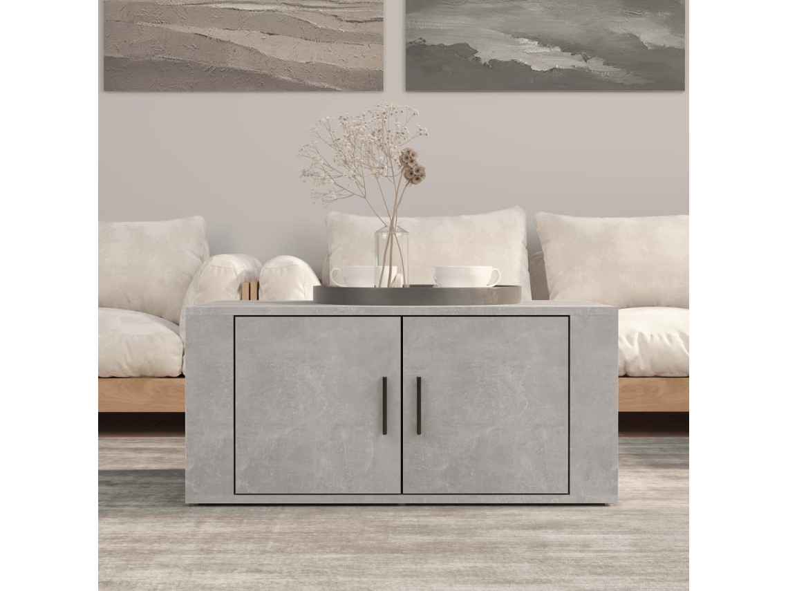 Vidaxl Mesa De Centro 80x50x36 Cm Derivados Madeira Cinzento Cimento