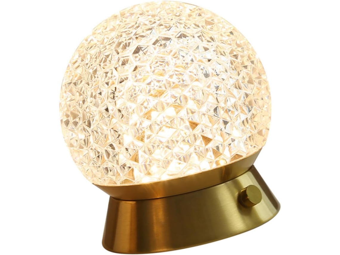 Luminária de Mesa Sem Fio com Toque de Cristal, Ajustável, para Quarto SFUSHOS