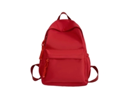 Mochila Escolar Versátil Em Nylon Com Grande Capacidade, Ideal Para Viagens, Uso Diário, Faculdade E Para Guardar Laptop, Vermelha.