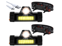 Farol Recarregável 2 Pacotes Farol Led Ultrabrilhante e Leve com 2 Modos de Iluminação Farol Led Farol À Prova D'Água Preto BISBISOUS VIGA EUROPE