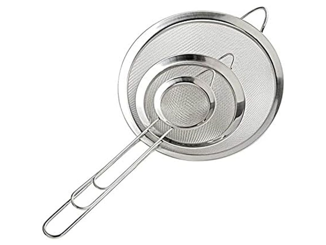 Colador De Malla Fina Con Mango De Cocina Para Colar Fideos, Arroz, Verduras, Claras De Huevo, Etc.