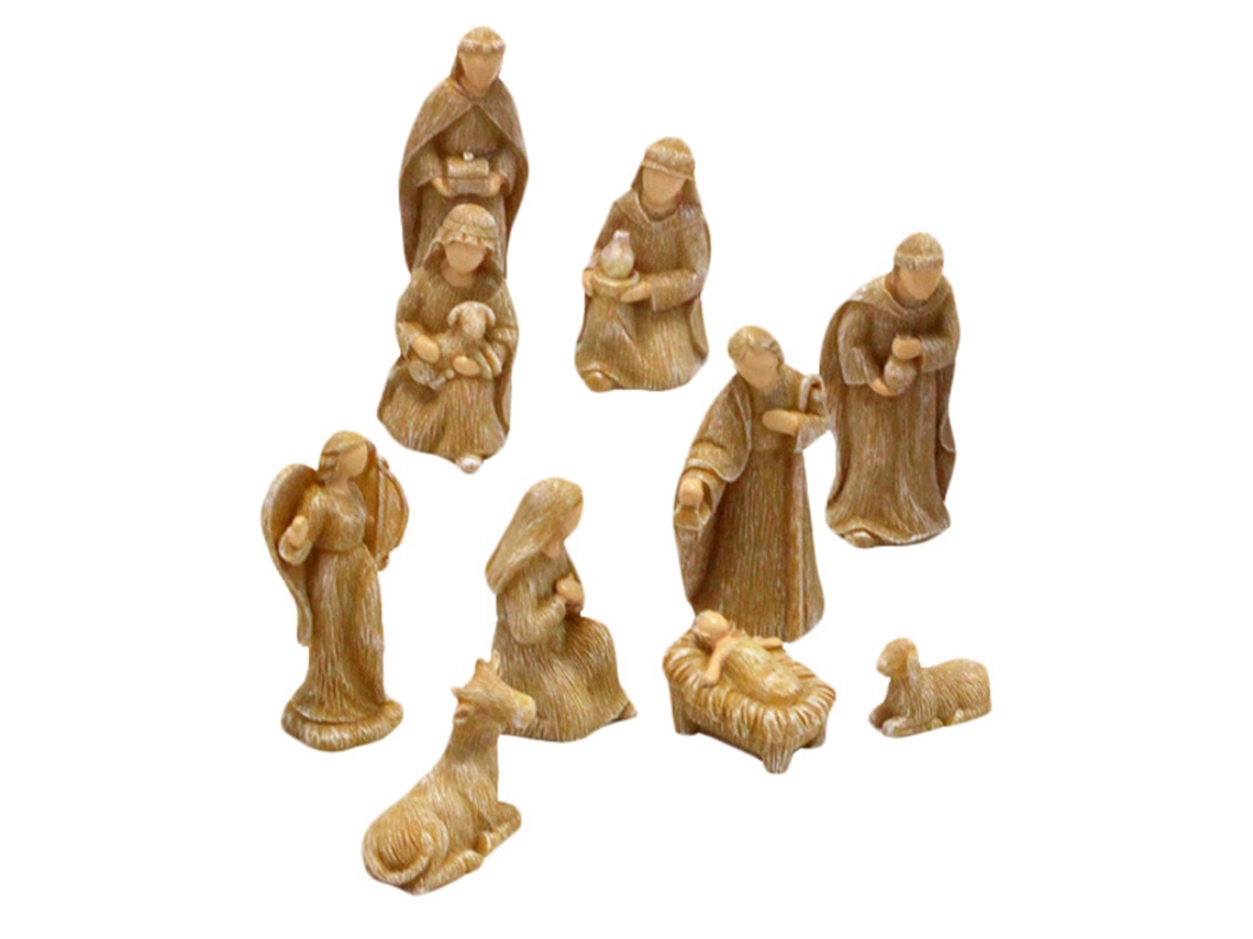 Conjunto de Presépio Natalício com Jesus, Resina, 10 Peças Ornamento Religioso de Alta Qualidade LAXISCREED