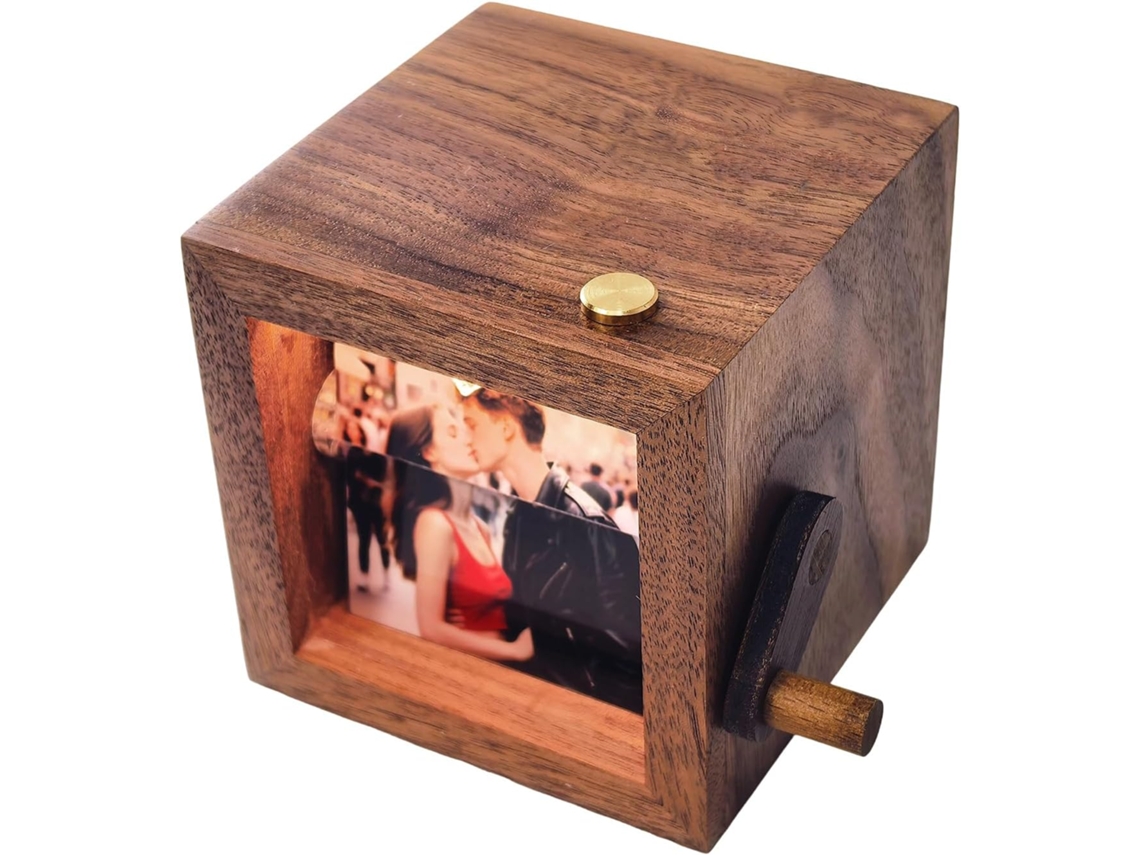 Porta-retratos Manual Com Manivela Para 16 Fotos, Álbum Personalizável Para Decoração De Casa