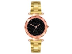 Relógio de Quartzo Unissex Pulseiro de Aço Estilo Casual Elegante Presente D03 g Ouro