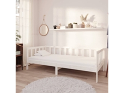 Sofá-cama Com Colchão 90x200 Cm Pinho Maciço Branco