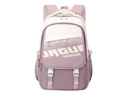Mochila Escolar Moderna Em Nylon Para Adolescentes, Espaçosa E Prática, Com Compartimentos Organizadores, Estilo Casual, Roxa.