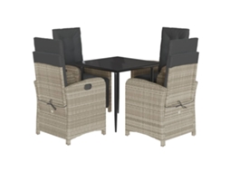 Garden Dining Set, Garden Dining Sets Vidaxl Cinzeto Rattan / Vime (80 Cm Table Length)