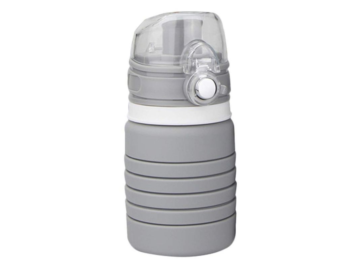 2026 botella Deportiva Plegable Multifuncional Linjou, Taza de Agua Telescópica Extensible (gris)