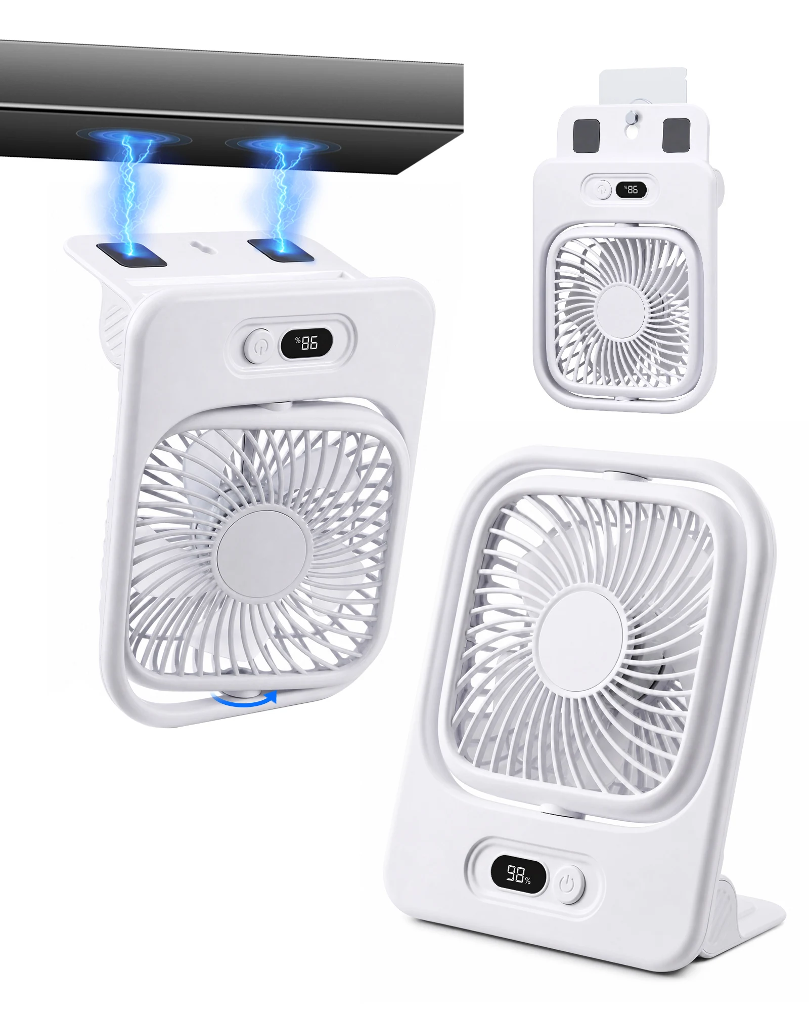 Ventilador MDUG, magnético, 4 velocidades, USB, 360°