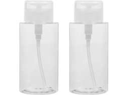 Conjunto De 2 Frascos Recarregáveis De 300 Ml Em Petg Com Dosador Para Loção.