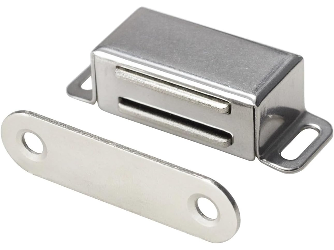 Conjunto De 8 Peças Fechos Magnéticos Em Aço Inoxidável Portas Armários Cozinha, Estantes De Tv E Outros Móveis