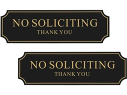Placa Proibida A Entrada 2 Peças, Em Acrílico Preto Adesivo Com Letras Douradas, Ideal Para Jardim E Escritório Alta