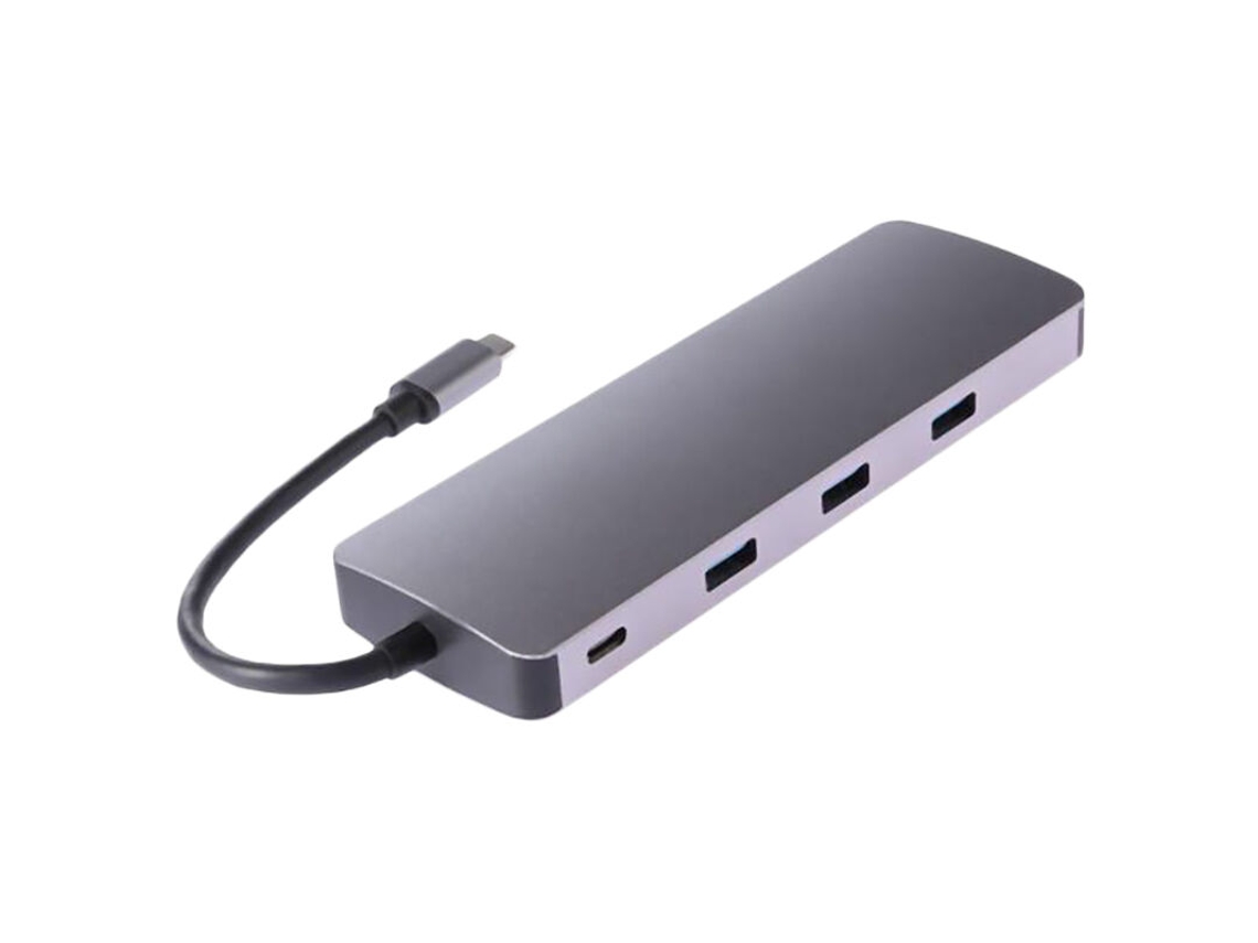 Cabo adaptador 9 em 1 USB-C tipo C para VGA 4K PD, 3 USB 3.0, cartão TF, RJ45, LAN, Slowmoose