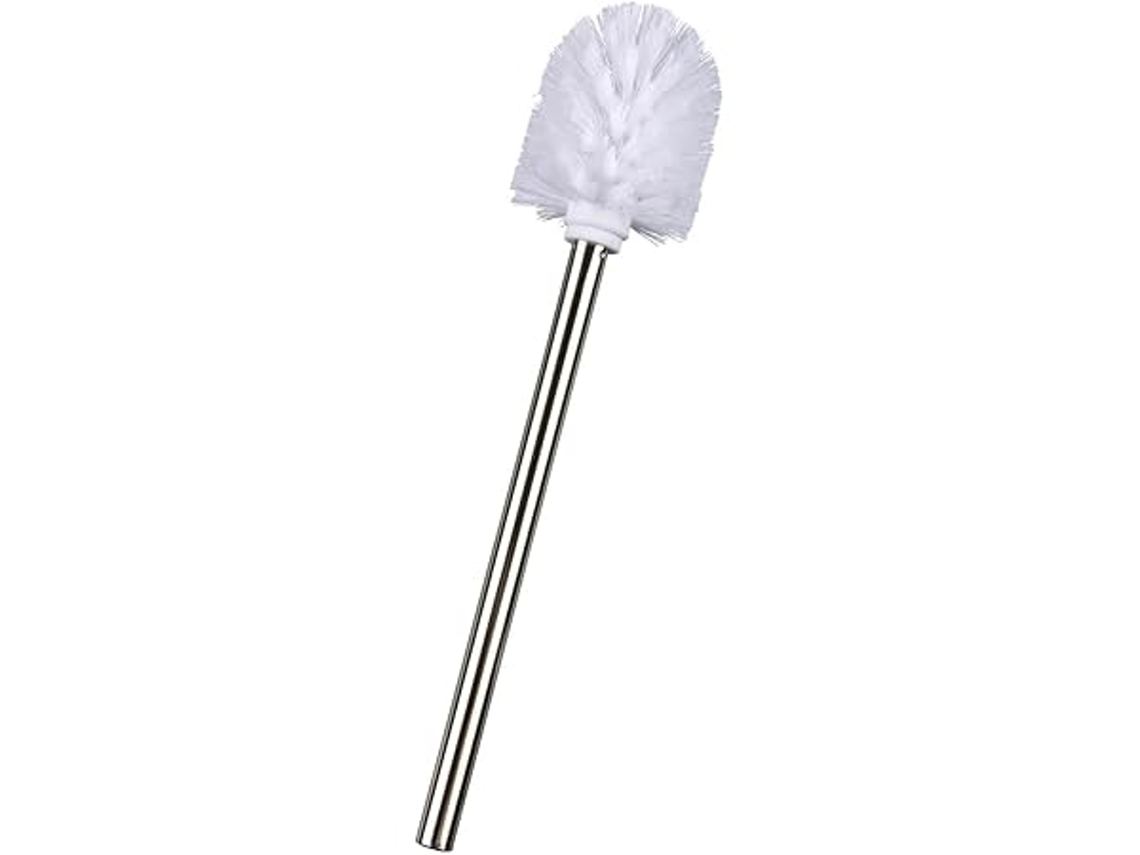 Escova de Sanita com Cabeça Substituível Cabo em Aço Inoxidável Branco Adequada para Conjuntos Lar, Alta Resistência, Fácil Uso STELASPLEN