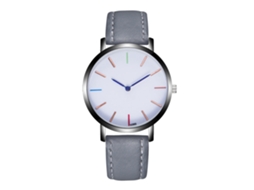 Reloj De Pulsera De Aleación Analógico De Cuarzo Con Dial Redondo Para Parejas Gris