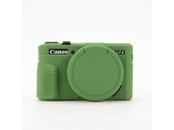 Capa Protetora Silicone HEXINYIGJLY para Canon Powershot G7x Iianti Risco, Inclui Tampa de Lente Verde