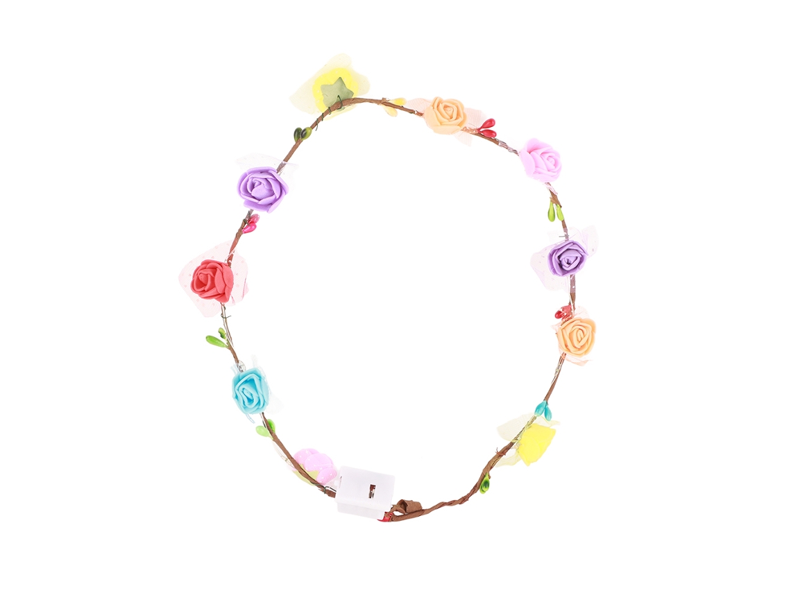 Mali coroa de Cabelo com Led Brilhante Flor de Espuma para Noivas e Princesas Infantis