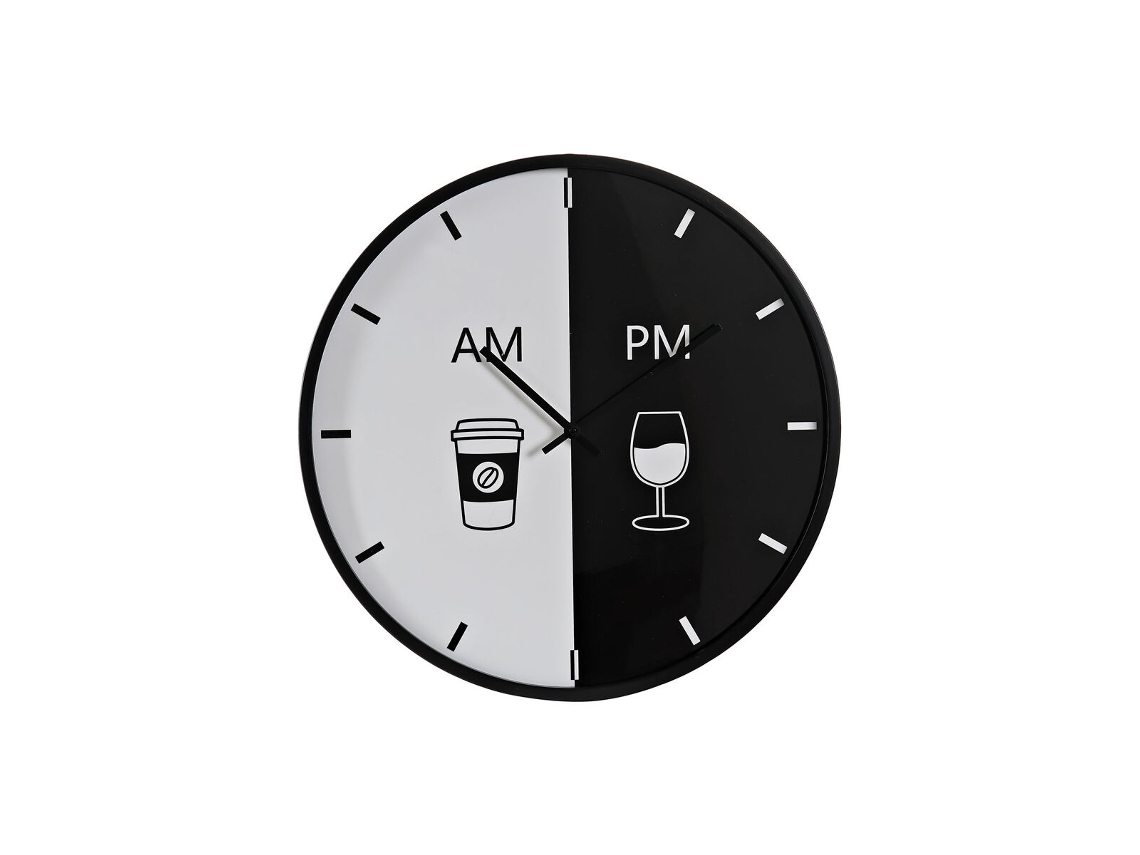 Relógio de Parede DKD HOME DECOR Preto Metal Branco 60 X 4 X 60 Cm