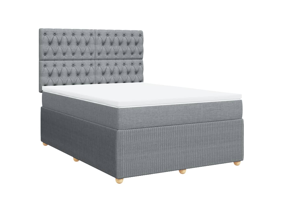 Box Spring Bed, Box Spring Beds Vidaxl Cinzeto Tecido (140 X 190 Cm)