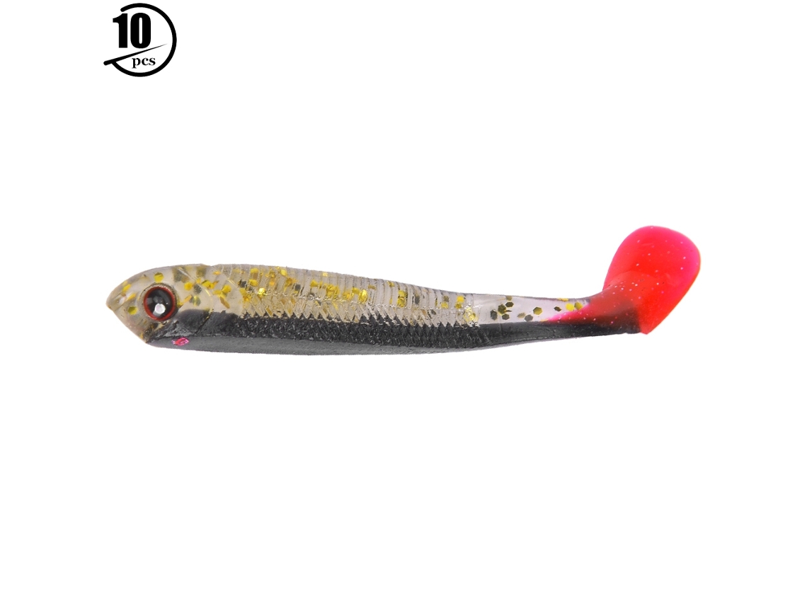 Lure Bait (simulation Bait, Curly Tail Design) 10pcs Soft Bait Lure 7.5cm/3.4g Fish-shaped Soft Bait 2 Packs