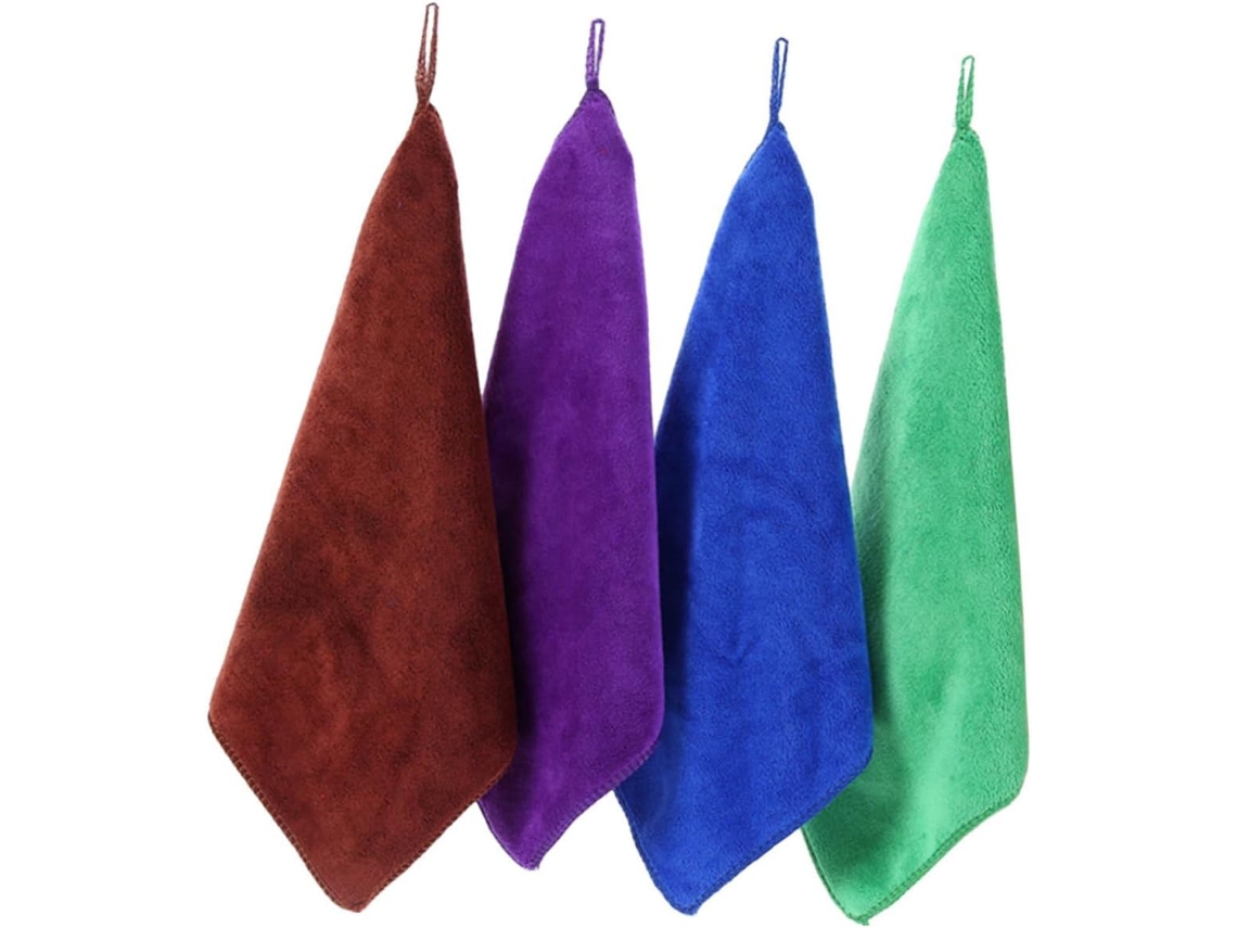 Panos De Limpeza Multiuso, Macios E Absorventes, Ideais Para Cozinha, Fáceis Limpar Laváveis, 30x30cm, Conjunto Com 4 Vayotoy