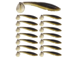 Isca de Pesca Simulada de Silicone T Tail 15pcs
