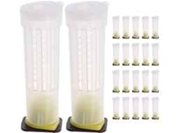 Kit de Gaiolas para Apicultura Inoomp com 24 Peças, Feito de Material a Quebras. Gaiolas para Apicultura, Ideais para a CHABERLU