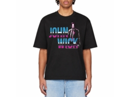 Rockinstone John Wick Neon Chrome Logo Black Adult T-shirt Size:s