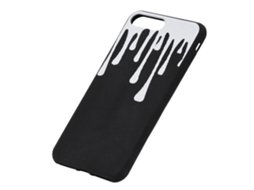 Capa de silicone preta para iPhone 7 Plus, opaca, EOOCOO