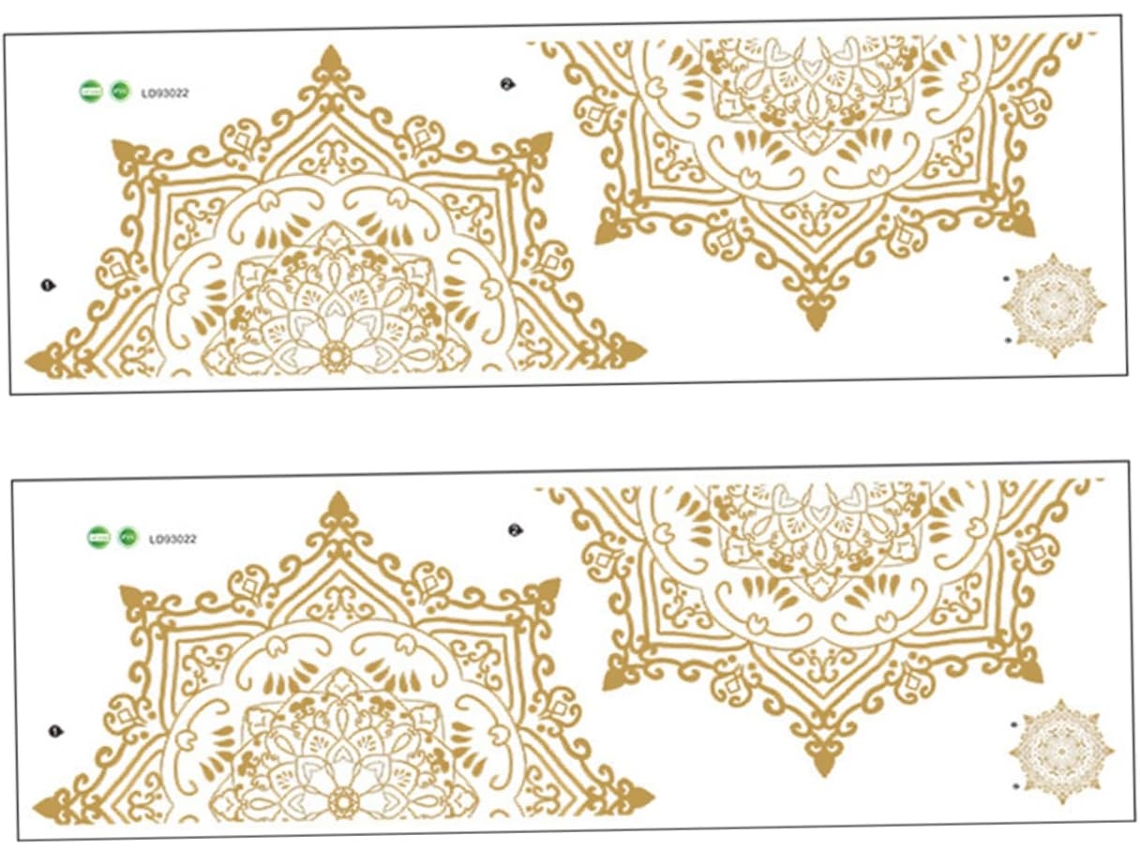 Adesivos Parede Mandala Dourados Removíveis Prova Pvc Decoração Interiores Estar Quarto Conjunto 2 Peças À D GOKOCO