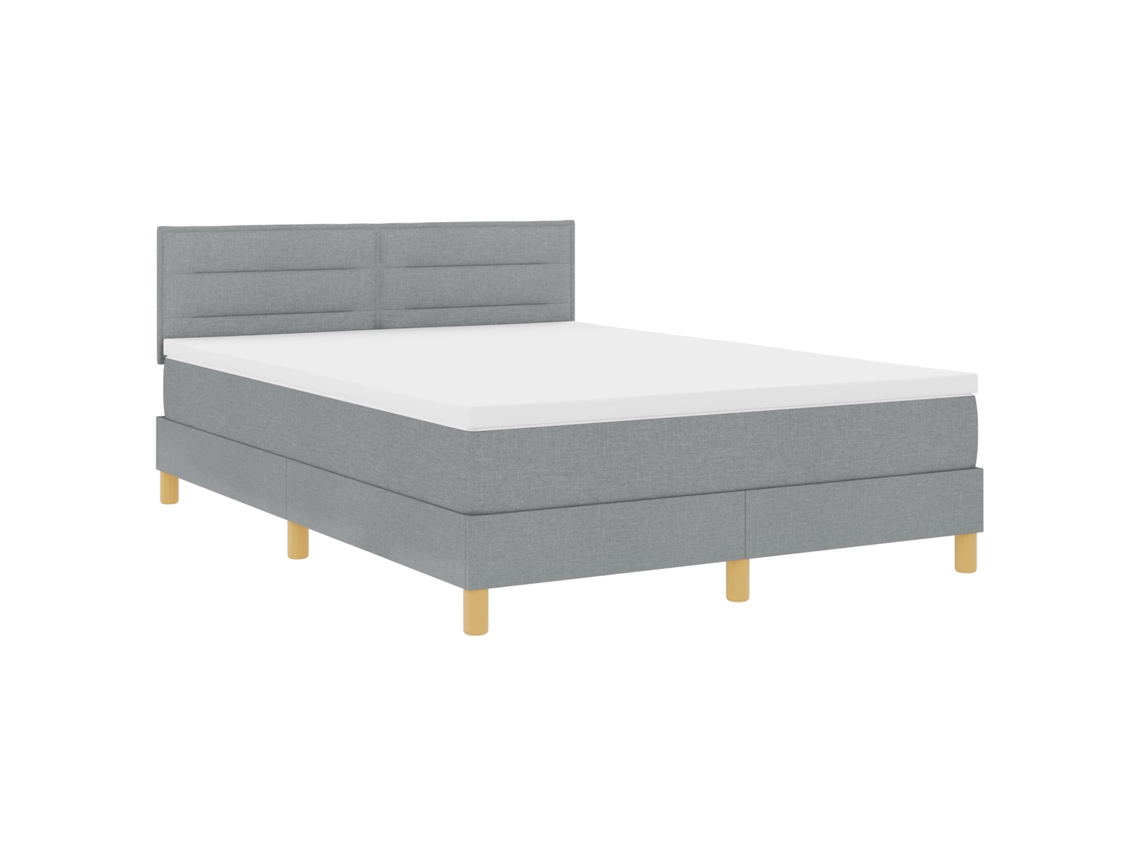 Conjunto 1 Cama Box Vidaxl Cinzento Tecido (160 X 200 Cm)