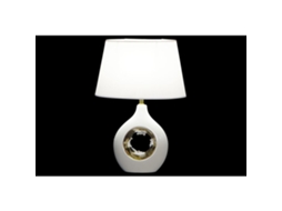 Lâmpada de Mesa Dkd Home Decor Branco Prata Poliéster Porcelana 220 V Dourado 50 W 2 Pcs 31 X 21 X 45 Cm